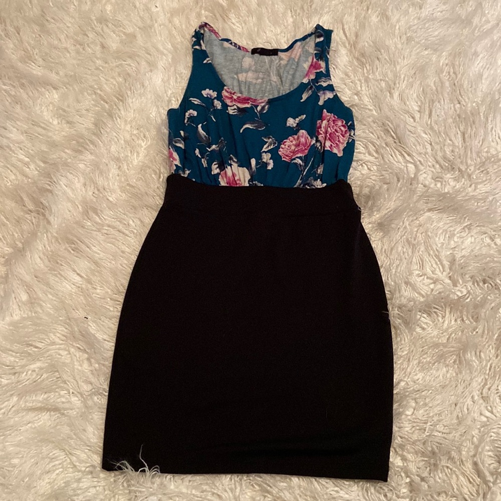 Floral and black dress